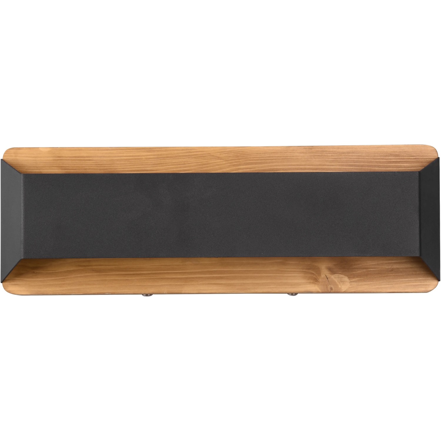 Moderne Trio LED-Wandlampe Arino, schwarz matt mit Holzrahmen, für stimmungsvolle Beleuchtung.