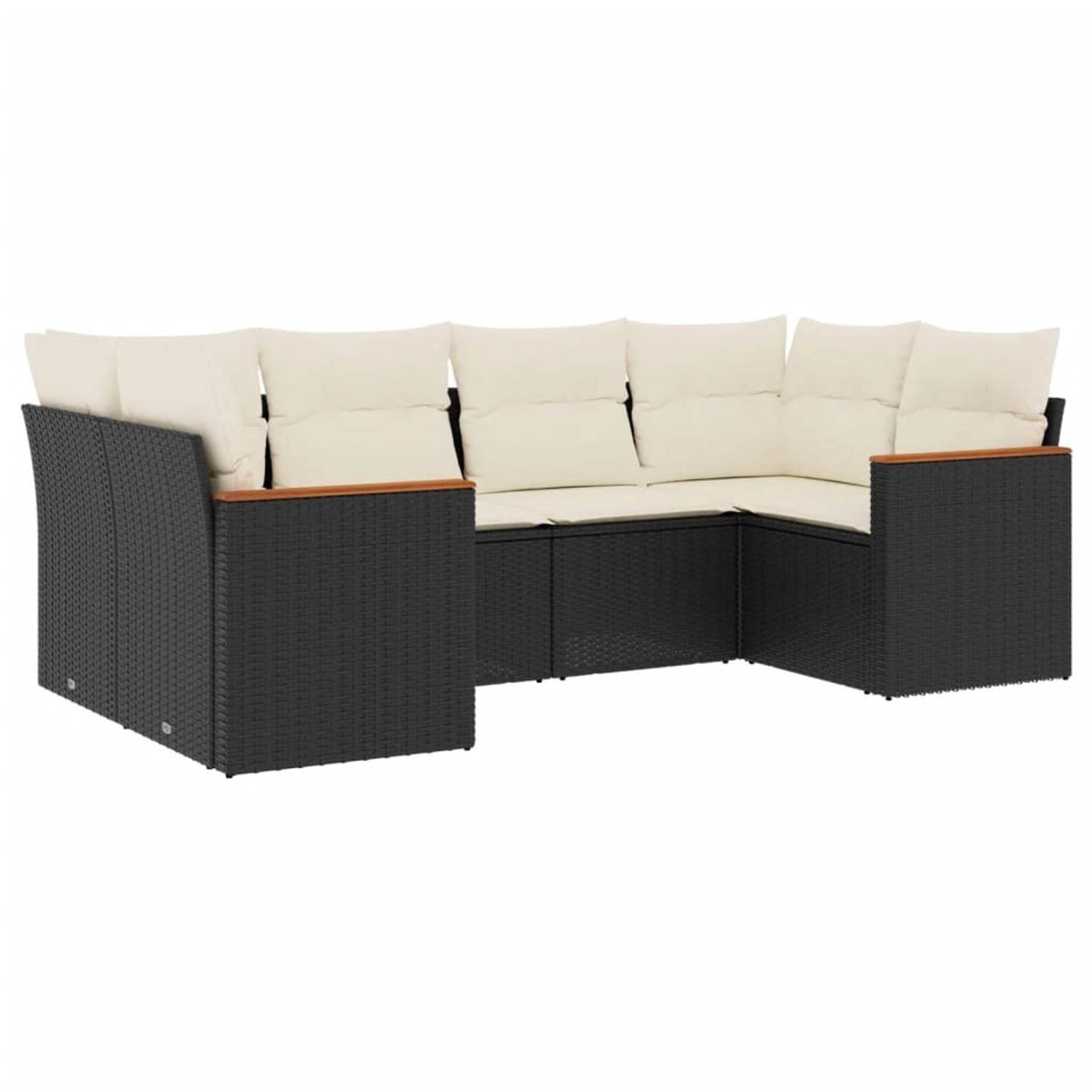 vidaXL 6-Tlg Garten-Sofagarnitur mit Kissen Schwarz Poly Rattan 3226259 günstig online kaufen