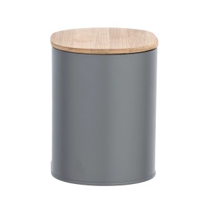 Wenko Badbox Gara Grau mit Bambusdeckel, 1 l. Aufbewahrungsbox für Badaccessoires.