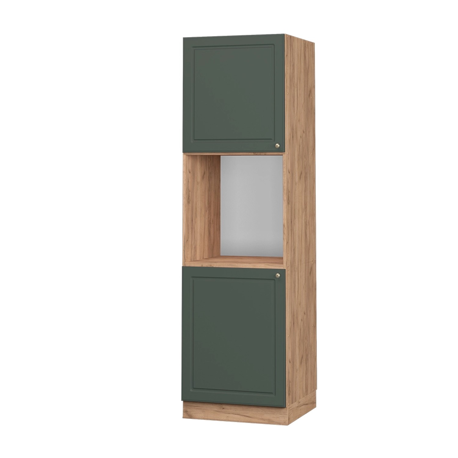 Vicco Herdumbauschrank Fame-Line Grün-Gold Landhaus/Goldkraft Eiche 60 cm Offen