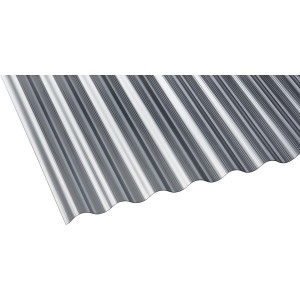 Gerillte, anthrazitfarbene PC Wellplatte Sinus 76/18 (2000x900mm) für Kunststoffbedachung.