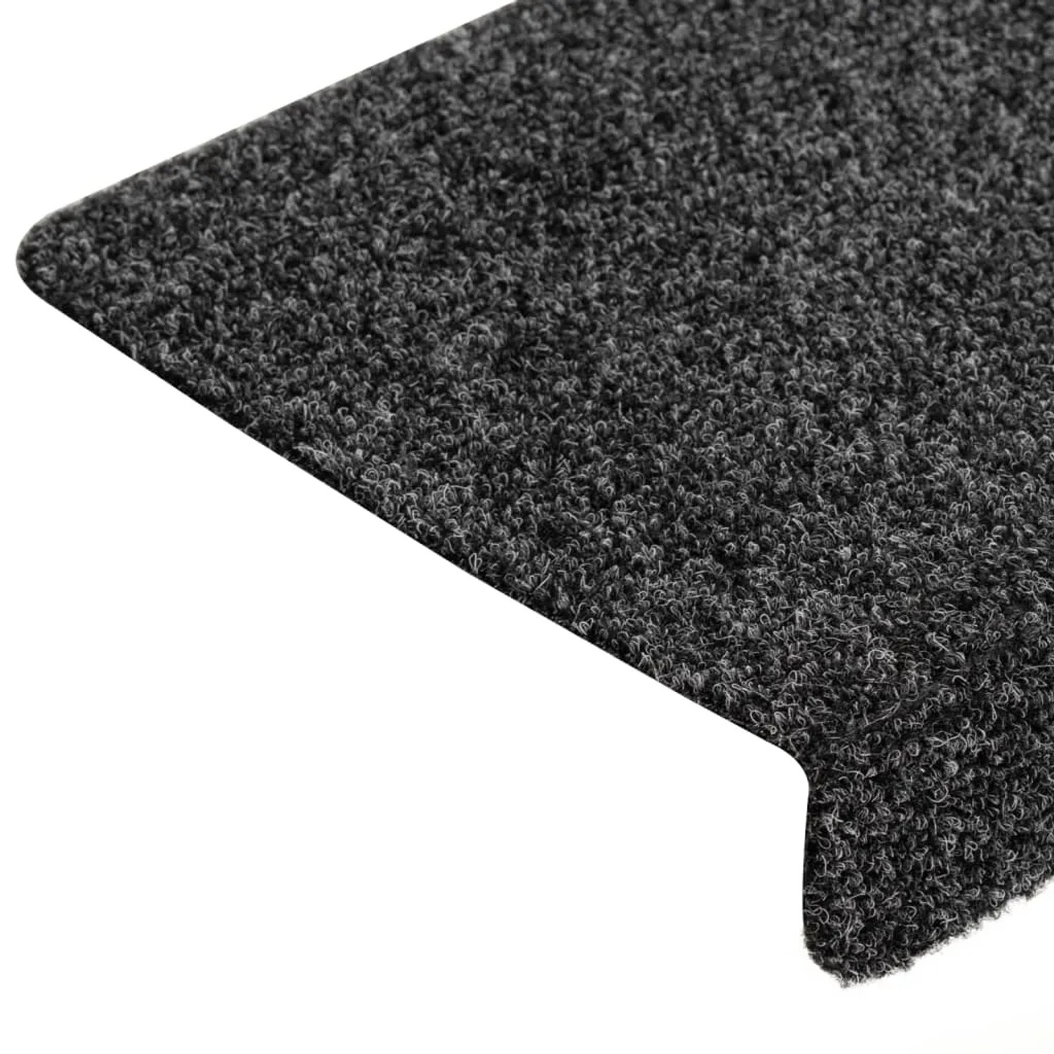 Graue VidaXL Stufenmatte aus Nadelvlies, 65x21x4 cm, Detailansicht.