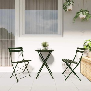 vidaXL Garten Klappstuhl 2 Stk Grün 42 x 46 x 82cm Stahl 42002955