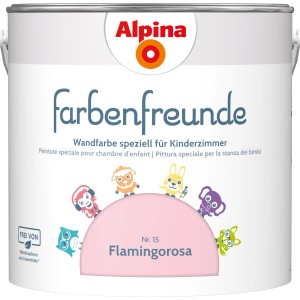 Dose Alpina Farbenfreunde Flamingorosa, seidenmatte Kinderzimmerfarbe.