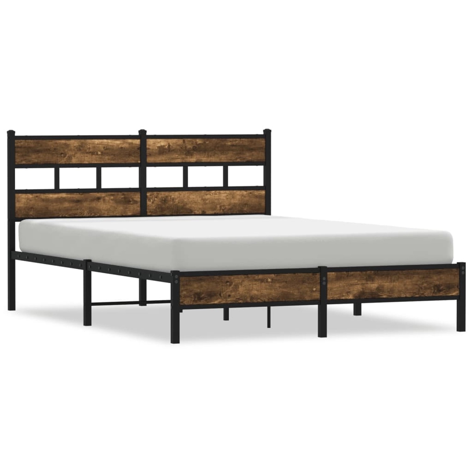vidaXL Bettgestell ohne Matratze mit Kopfteil Räuchereiche 140x190 cm 40172 günstig online kaufen