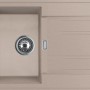 Miló Einbauspüle Piatto 78 in Sandbeige: Granitspüle mit Abtropffläche für moderne Küchen.
