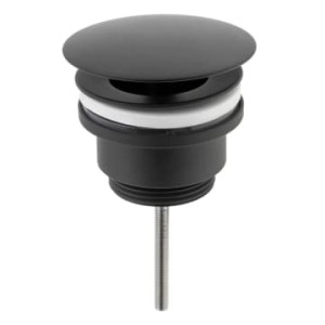 Kronenbach Ablaufventil Schaftventil, kurz, schwarz matt für Waschtisch ohne Überlauf.