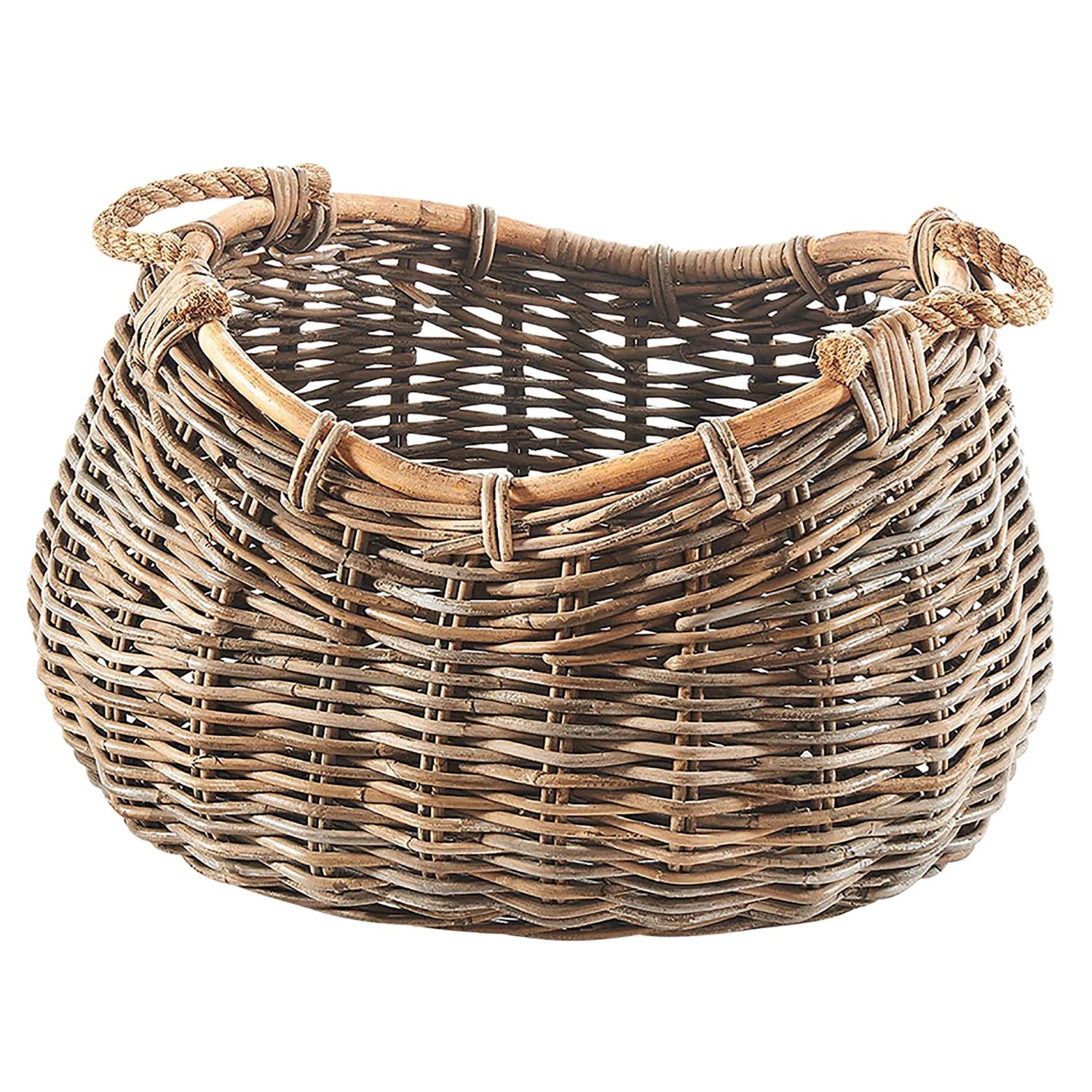 Kobolo Aufbewahrungskorb Flechtkorb aus Rattan Kubu Grey