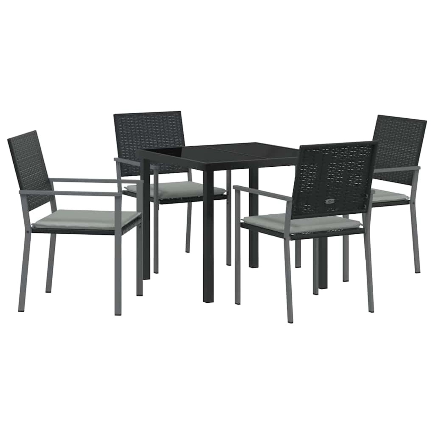vidaXL Garten Essgruppe 5-Tlg Schwarz Poly Rattan 3379073 günstig online kaufen
