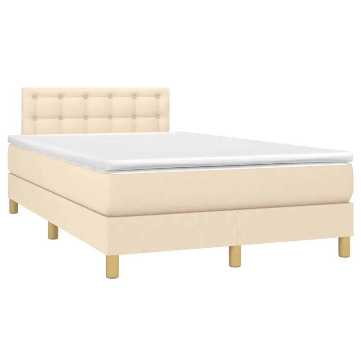 vidaXL Boxspringbett mit Matratze & LED Creme 120x190 cm Stoff 3270121 günstig online kaufen
