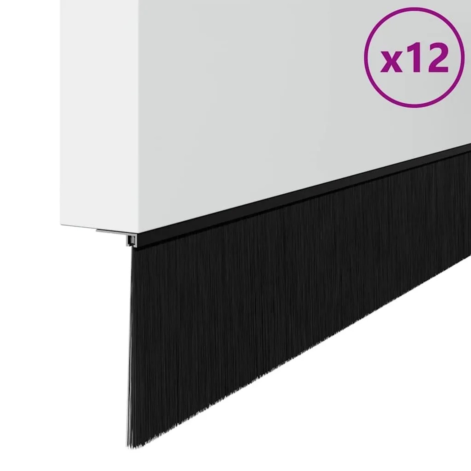 vidaXL Aufsteck Türbürstendichtungen 12 Stk Schwarz 100 cm 42019605