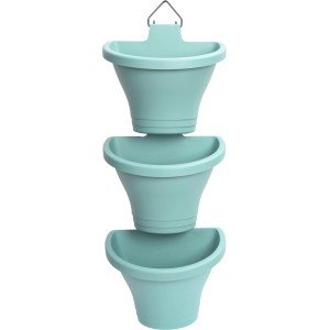 Elho Geländertopf Corsica 3er-Set in Mint, Hängetopf für Balkongeländer.
