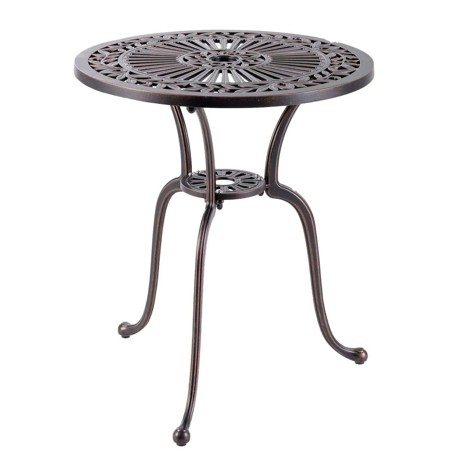 Costway Gartentisch mit Schirmloch & Verstellbaren Fußpolstern