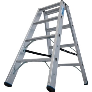 Krause Doppelleiter Stabilo mit 2x4 Stufen, aus Aluminium, belastbar bis 225 kg.