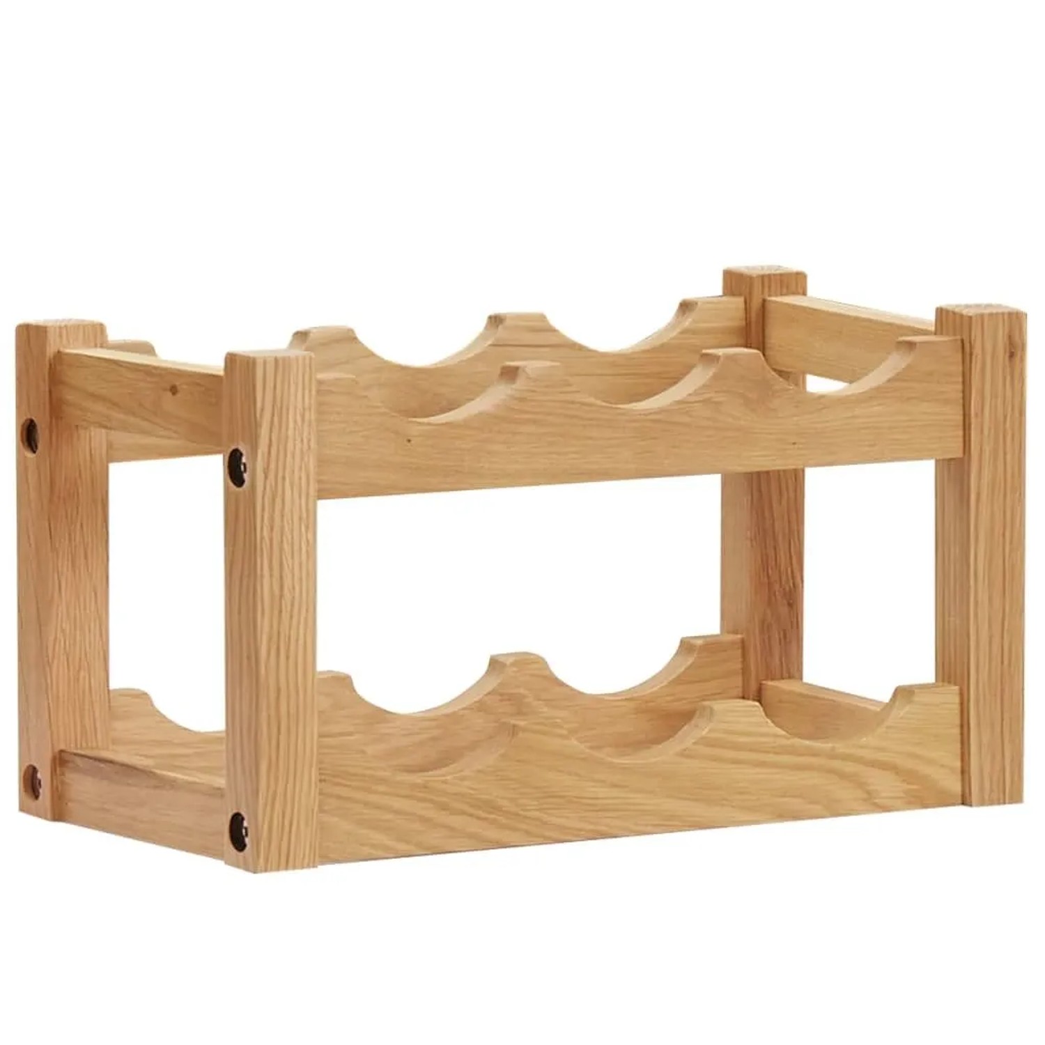vidaXL Weinregal für 6 Flaschen 37 x 21 x 21 cm Eiche Massivholz 289201