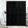 Schwarzer Verdunkelungsvorhang aus Samt (290x245 cm) mit Haken für Gardinenstange.