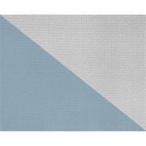 Überstreichbare Vliestapete mit Glasfasermuster in Weiß und Blau.