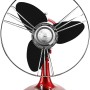 Retro Tischventilator Elvis, bordeauxrot, mit Chrom-Details. Ventilator im 50er-Jahre-Stil.