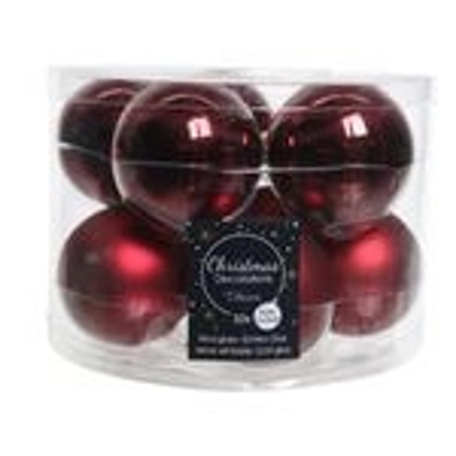 Thumbnail - Kaemingk Weihnachtsbaumkugeln Glas 6 cm 10 Stueck Rot Glanz Matt