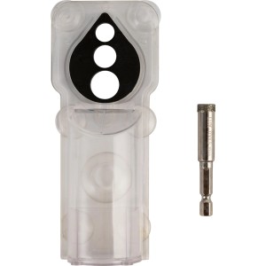 LUX-TOOLS PRO Diamant-Bohrer 10 mm mit transparenter Führungshilfe für Fliesen und harte Materialien, Nasskühlung.