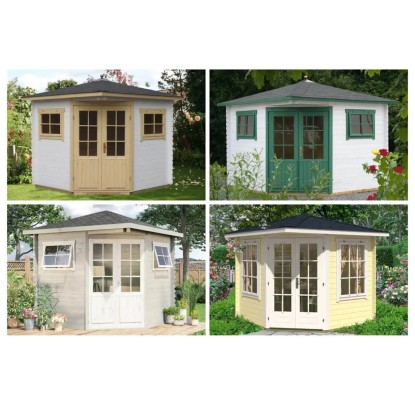 Alpholz 5Eck Gartenhaus SunnyA Natur kaufen bei OBI