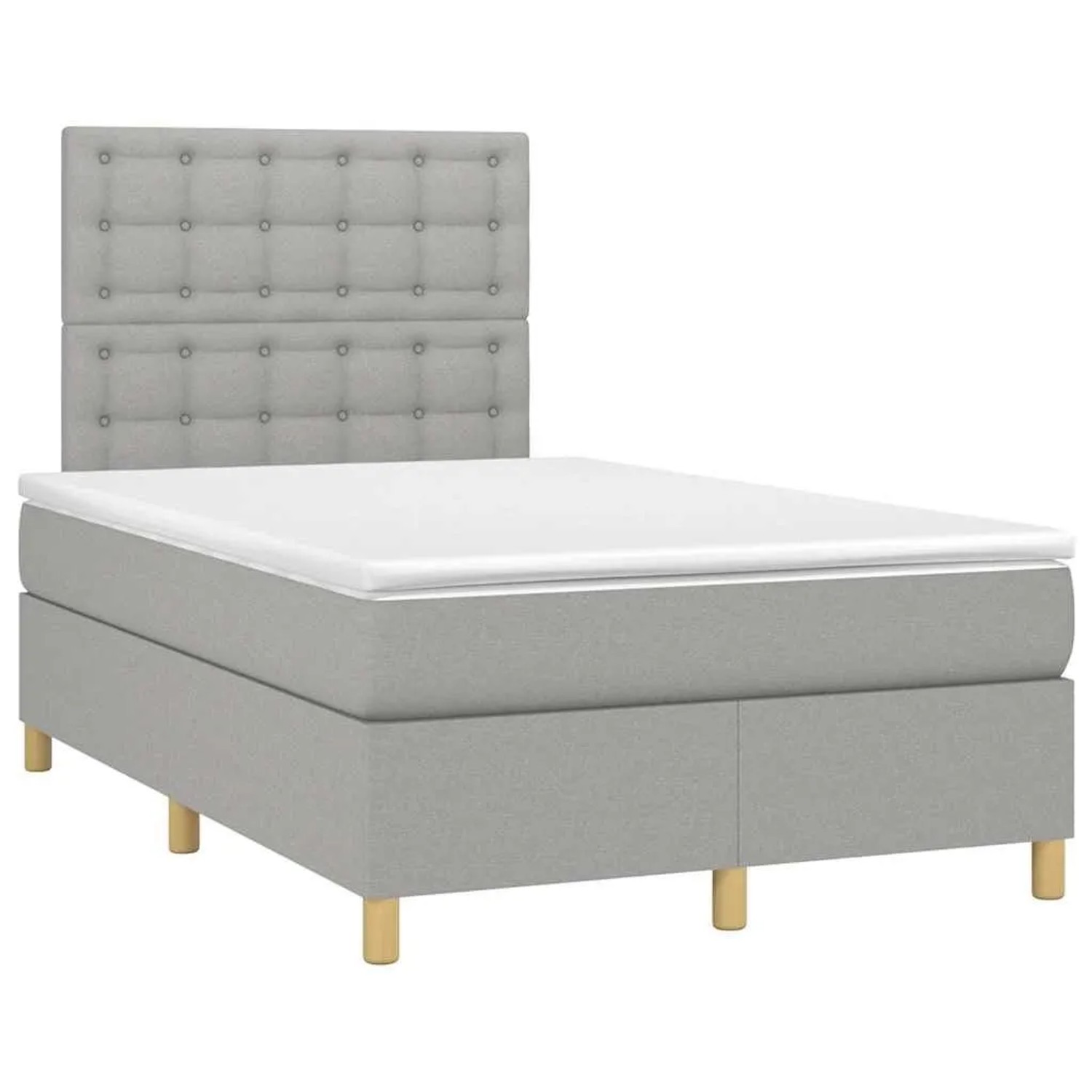 vidaXL Boxspringbett mit Matratze & LED Hellgrau 120x190 cm Stoff 3270274 günstig online kaufen