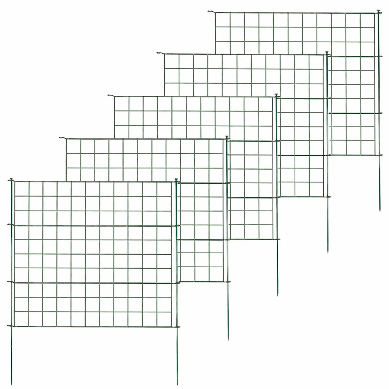 Floordirekt Zaun-Set Pablo Gitterzaun Freigehege 5-teilig 3,5 m Steckzaun G günstig online kaufen