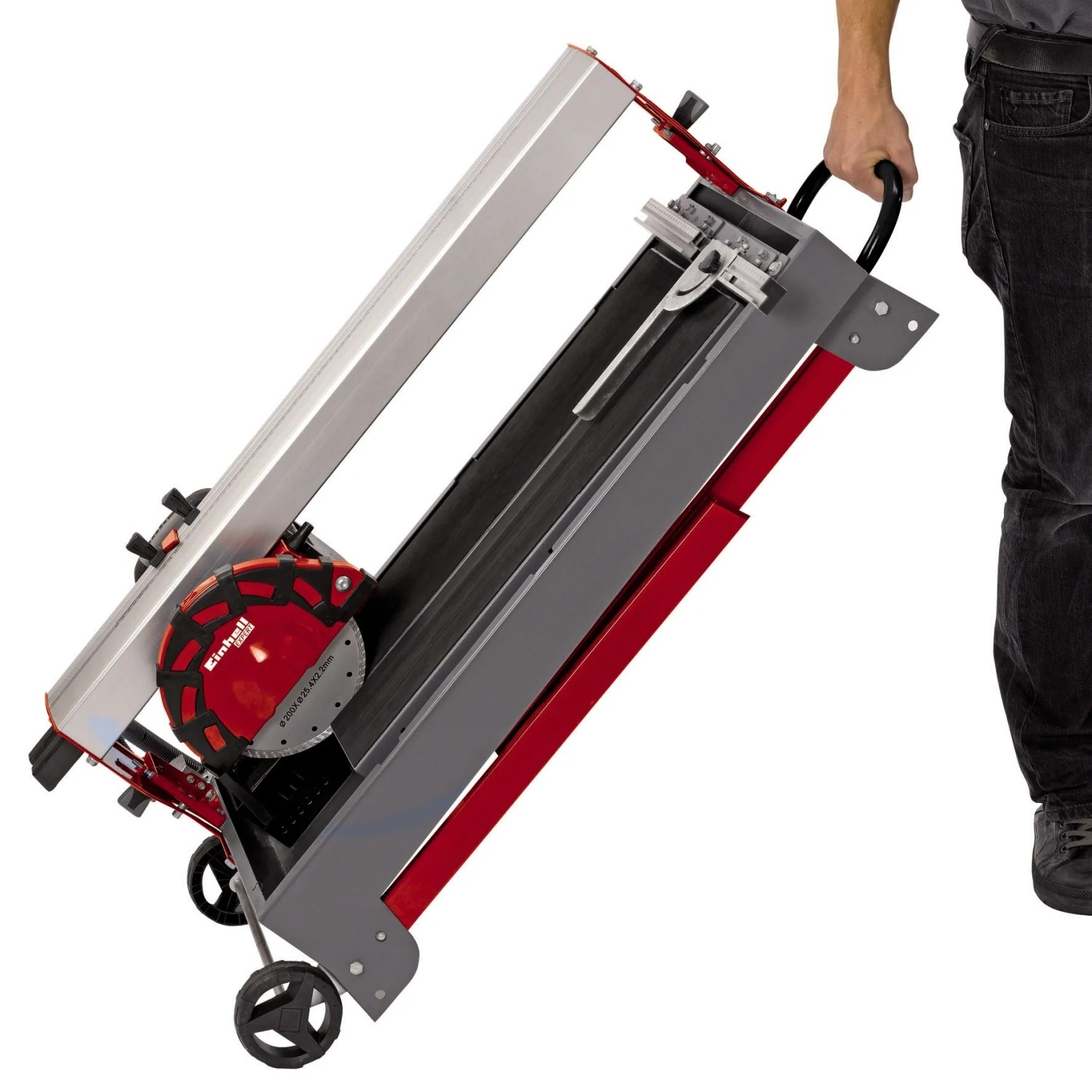 Einhell TE-TC 620 U Radial-Fliesenschneider mit einklappbarem Untergestell zum einfachen Transport.