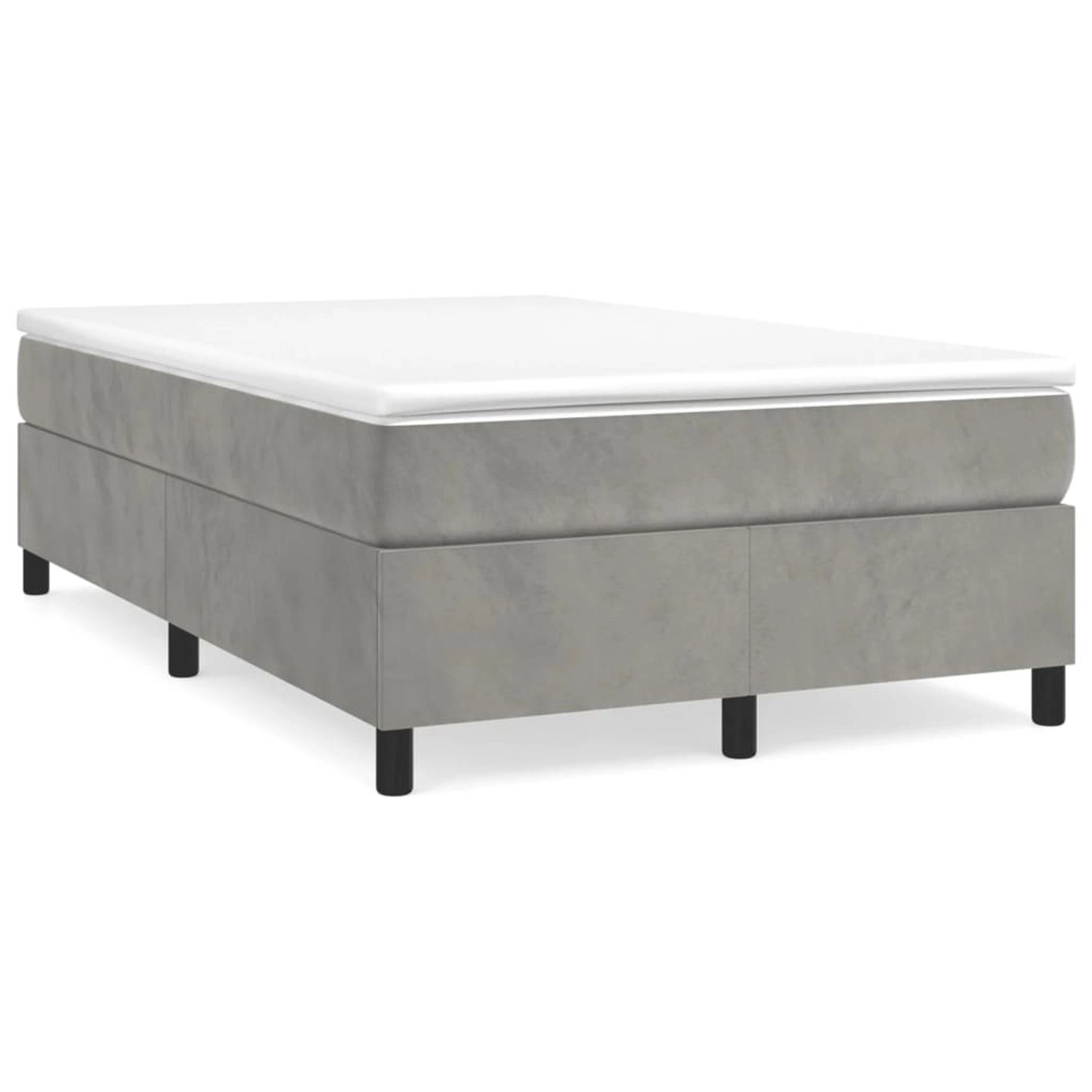 vidaXL Boxspringbett Hellgrau 120x200 cm Samt1398305 günstig online kaufen