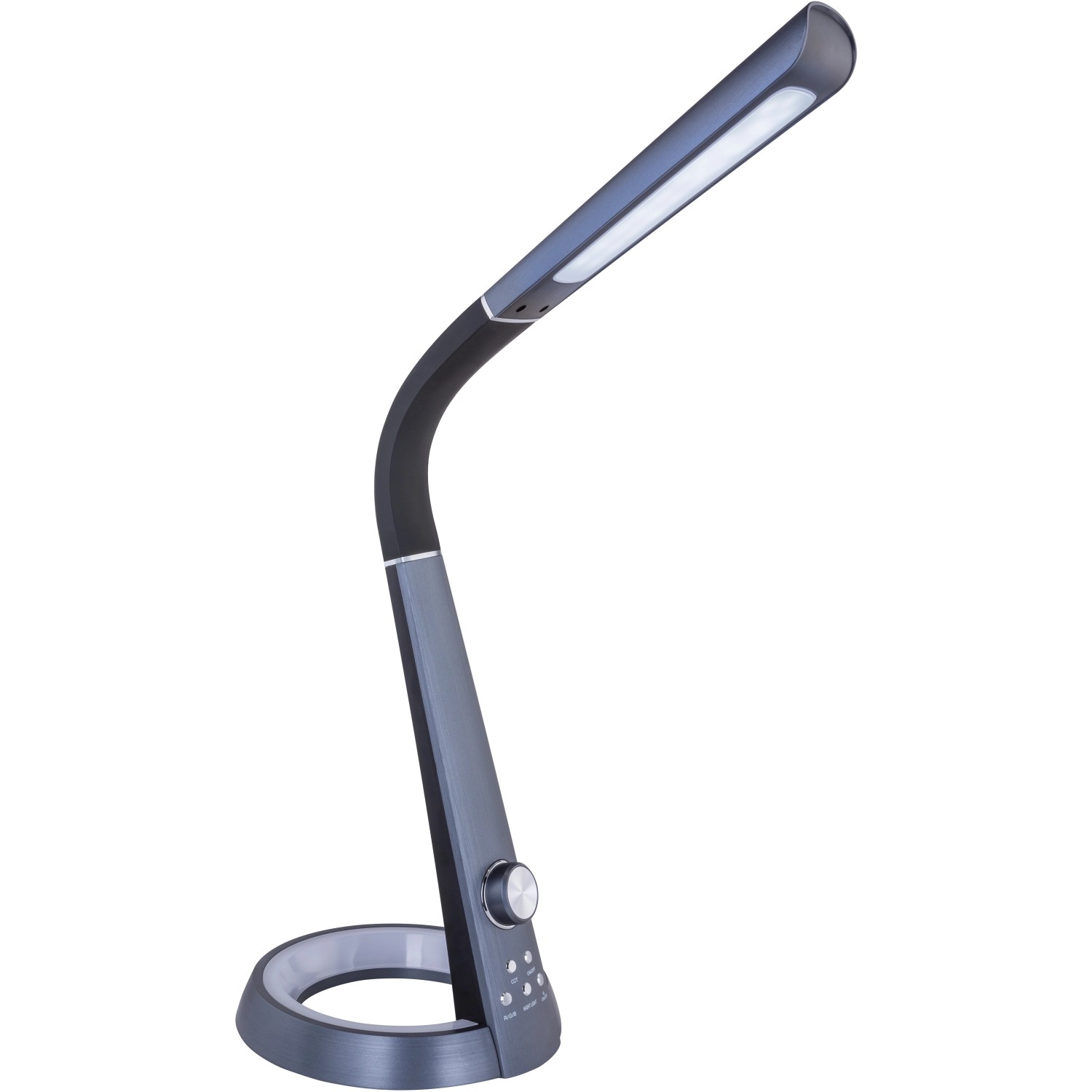 Schwarze LED-Tischleuchte Mitti von Globo, dimmbar, mit USB-Charger. Ideal als Schreibtischlampe.