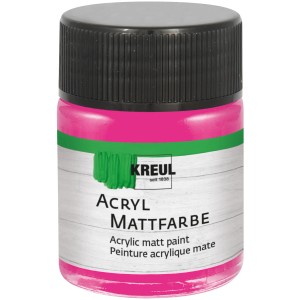 Kreul Acrylfarbe Matt Pink, 50 ml, im Farbtiegel mit schwarzem Deckel.