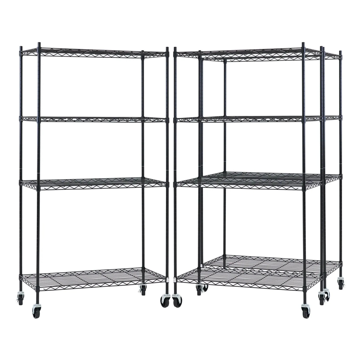 PROREGAL Mega Deal 3X Gitterregal HADES Mit Rollen & 4 Gitterböden Metall 160x90x40cm Fachlast 75kg Metallregal Schwarz  Küchenregal Aufbewahrung