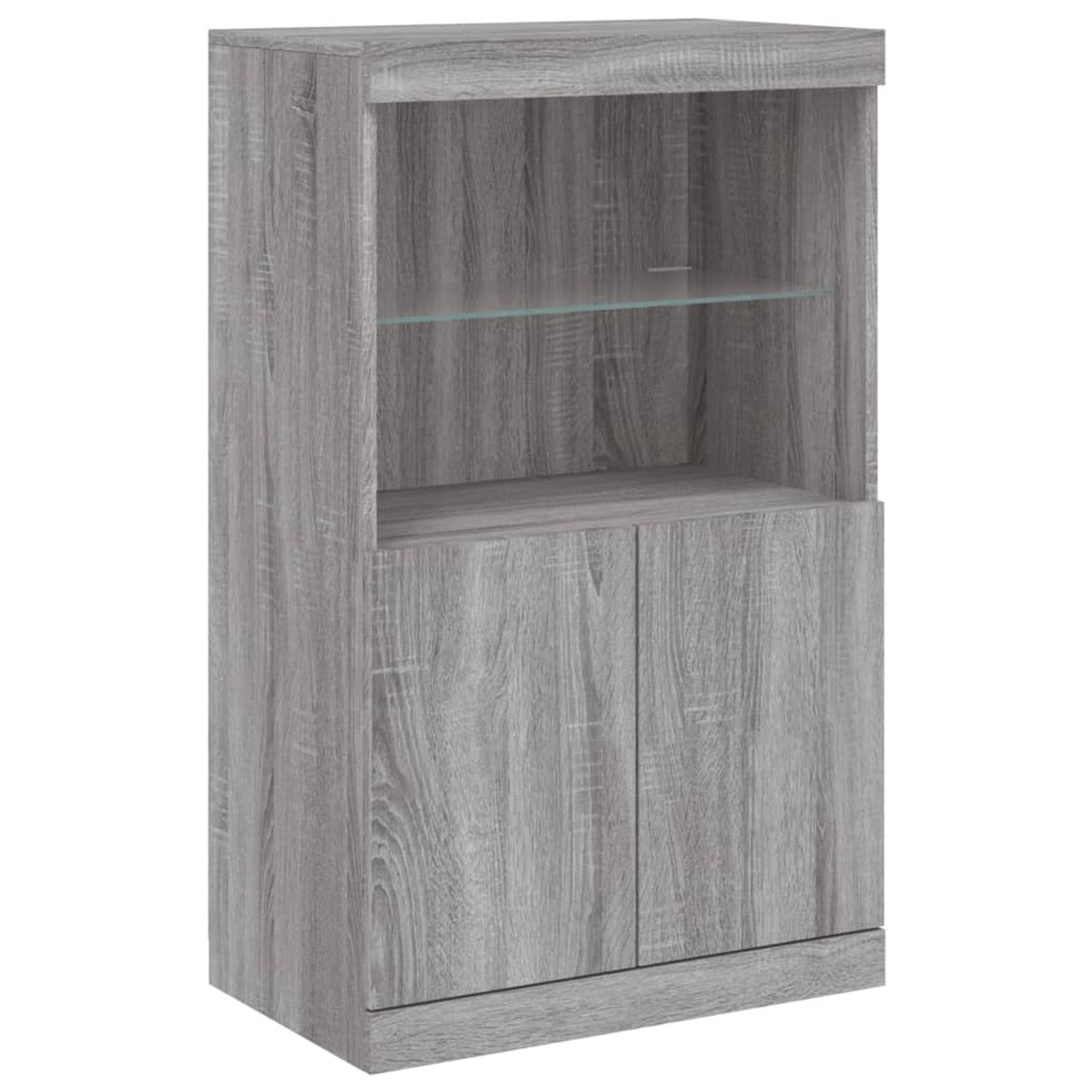 vidaXL Sideboard mit LED-Leuchten Grau Sonoma 60,5x37x100 cm 836670