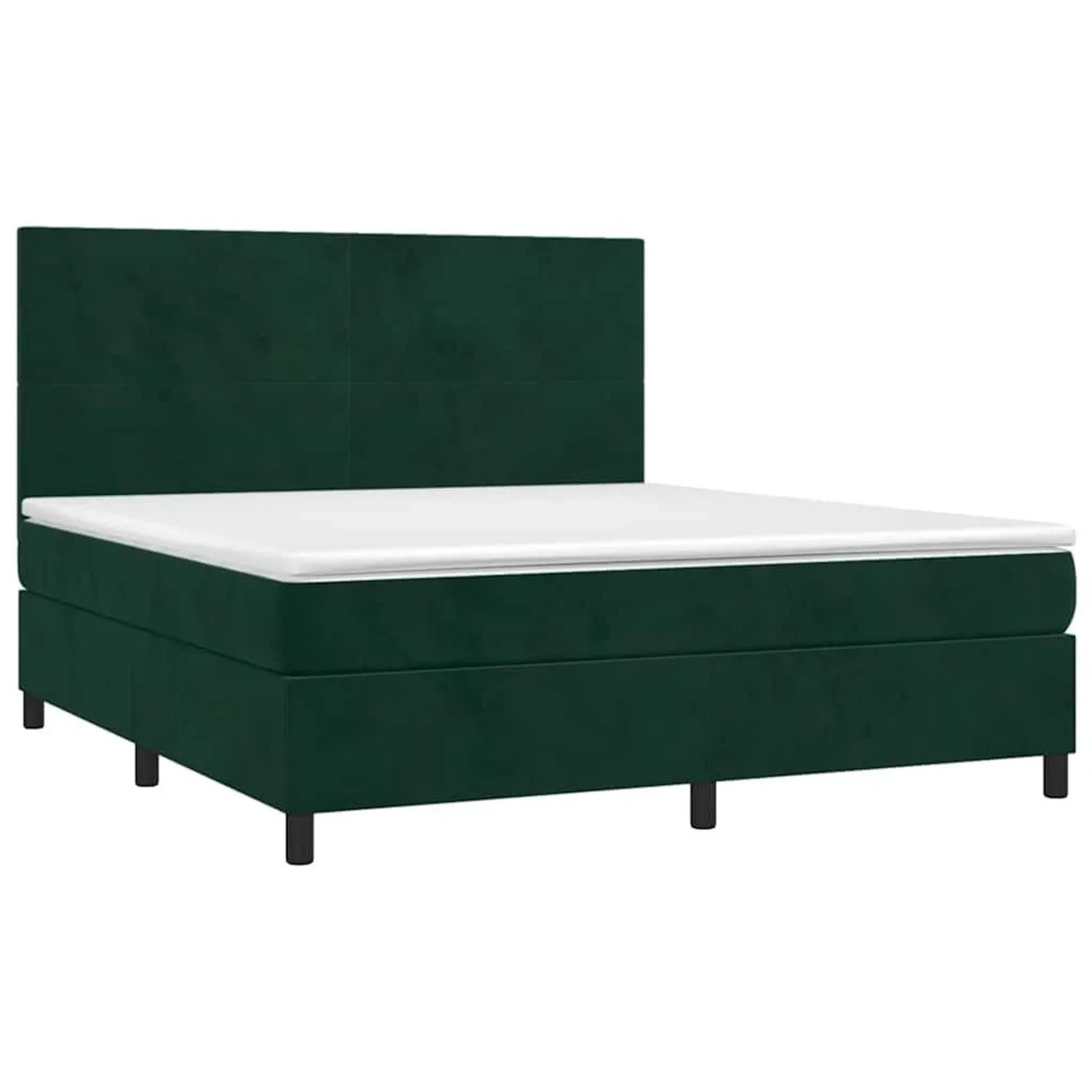 vidaXL Boxspringbett mit Matratze Dunkelgrün 180x200 cm Samt 3142920 günstig online kaufen
