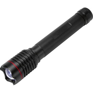 Schwarze LED-Stabtaschenlampe 5W Power Line mit Metallgehäuse und drei Leuchtfunktionen.