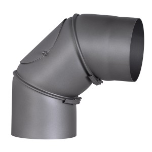 Firefix Rauchrohrbogen, 0-90° verstellbar, Ø 150 mm, dunkelgrau, für Kamin & Ofen.