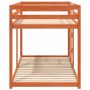 Etagenbett aus Kiefernholz, wachsbraun, 90x190 cm. Platzsparendes Bett für Kinderzimmer.