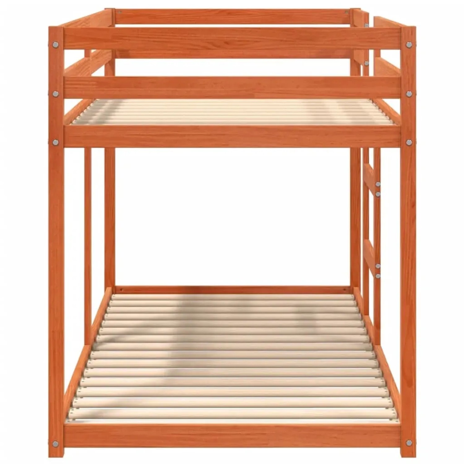 Etagenbett aus Kiefernholz, wachsbraun, 90x190 cm. Platzsparendes Bett für Kinderzimmer.
