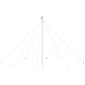 Bunte vidaXL LED-Lichterkette für künstlichen Weihnachtsbaum, 5m, mit Stern für Innen und Außen.