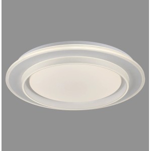 Weiße LED-Deckenleuchte Lago, Ø 40cm, mit Farbtemperatursteuerung für flexibles Licht.