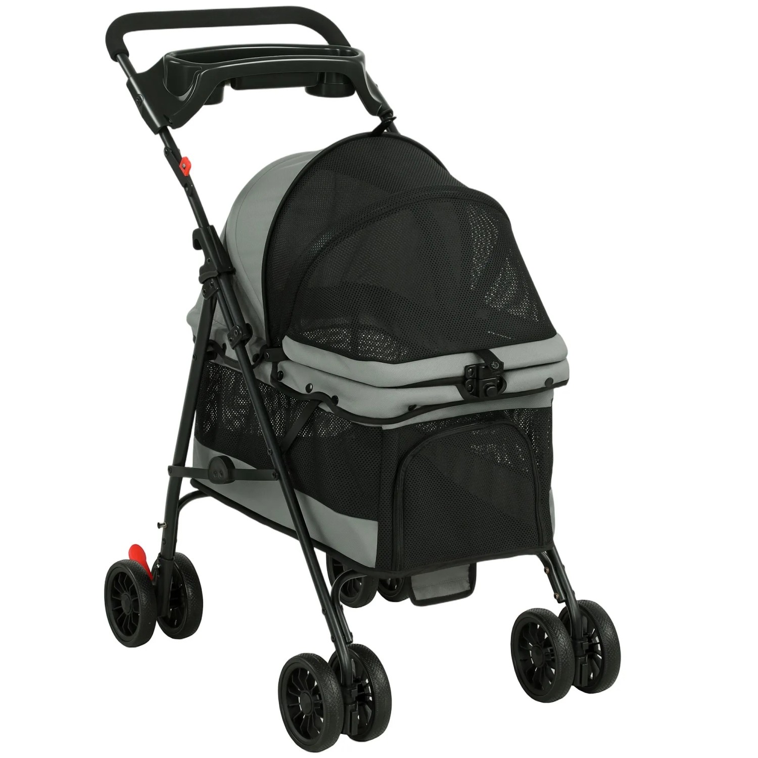 PawHut Hundebuggy Oxford-Stoff Polyester-Mesh-Gewebe 73L x 50B x 96H cm Grau