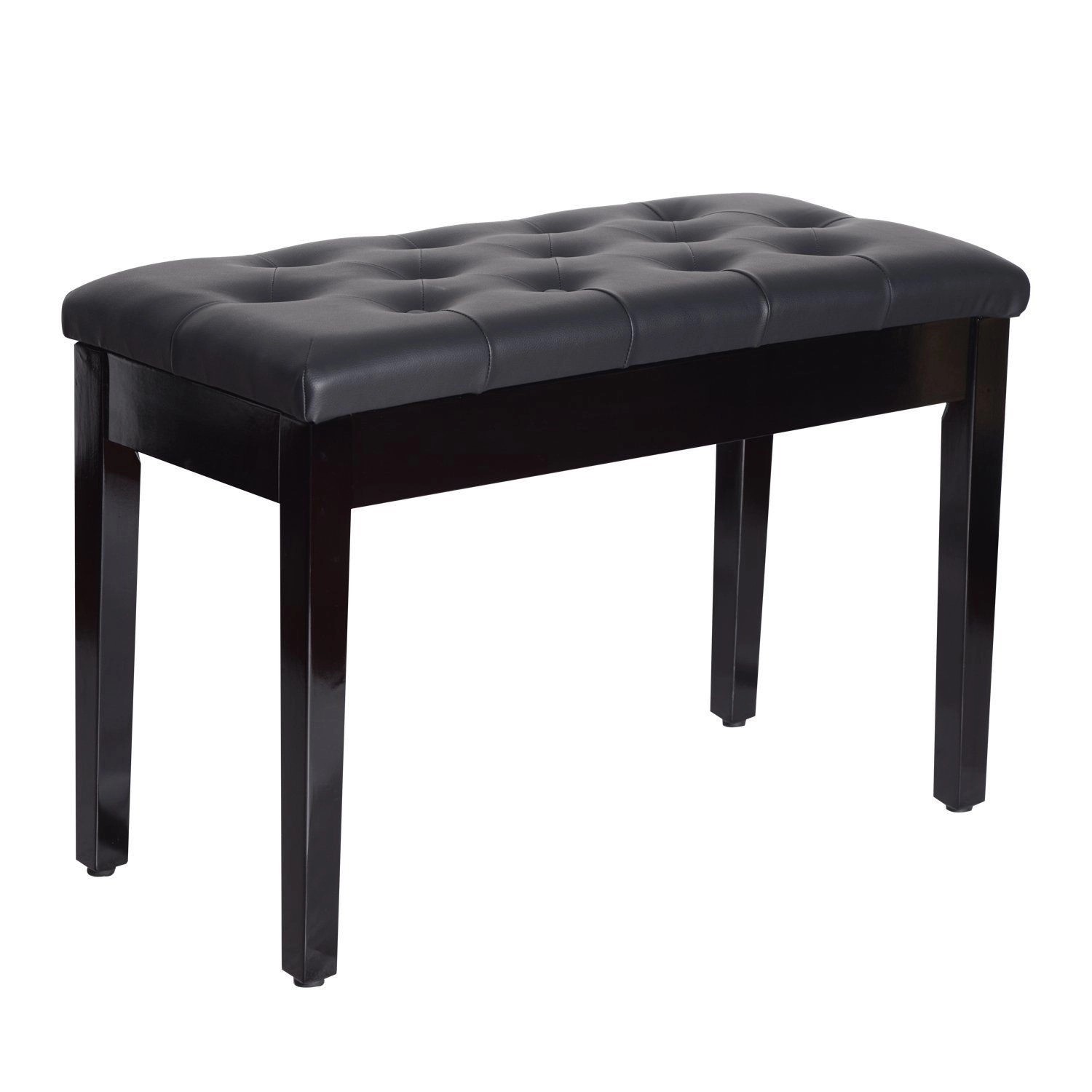 Thumbnail - HOMCOM Klavierhocker Gummiholz Kunstleder Schwarz 76L x 36B x 50H cm