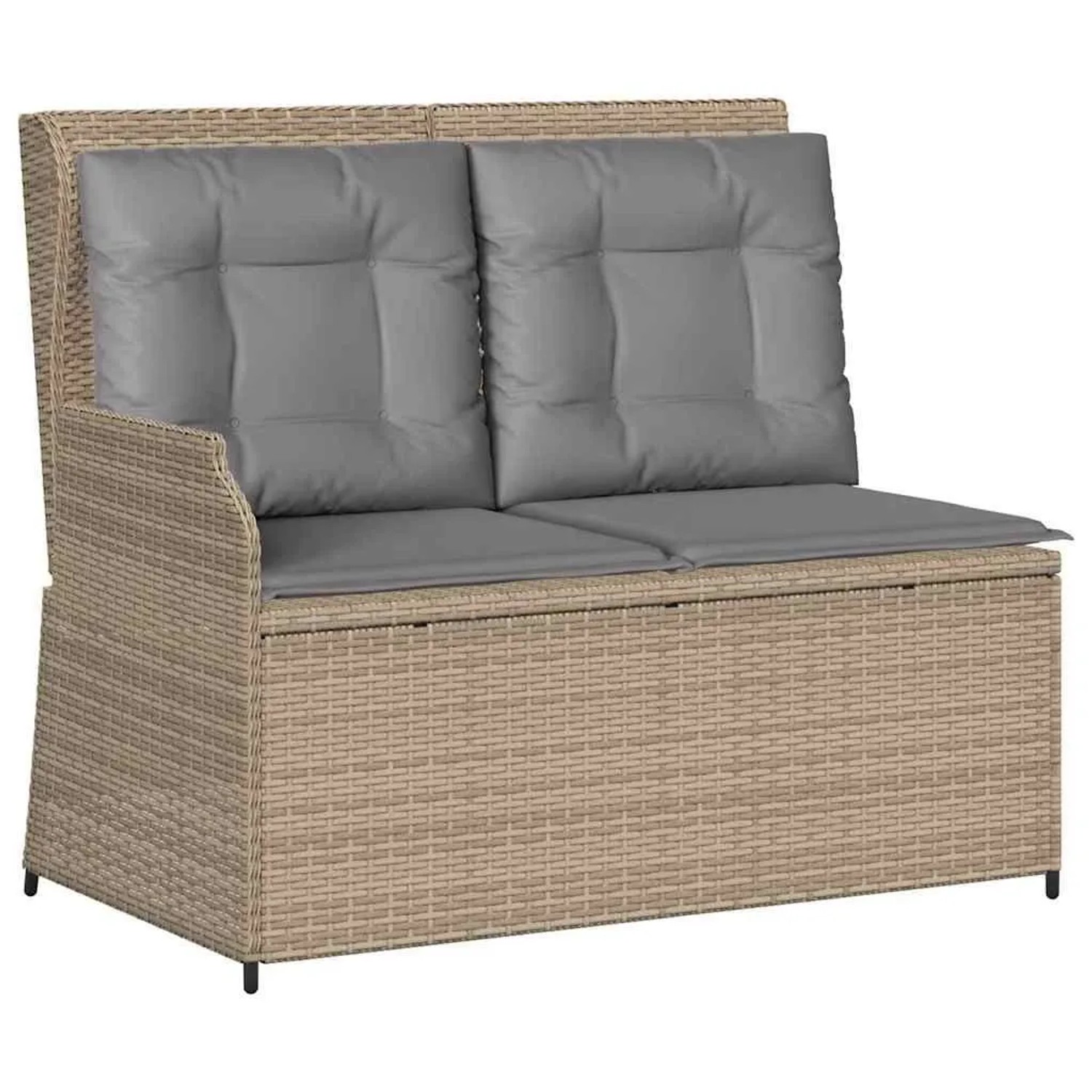 vidaXL Gartenbank mit Kissen Beige Poly Rattan 3394452 günstig online kaufen
