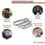 vasalat Karabiner-Set, 4 Stück, 40mm, Stahl verzinkt, DIN 5299C, bis 50kg belastbar.