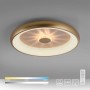 LED-Deckenleuchte Vertigo in Messing-Optik, dimmbar mit Kristalleffekt, Ø 61,5 cm.