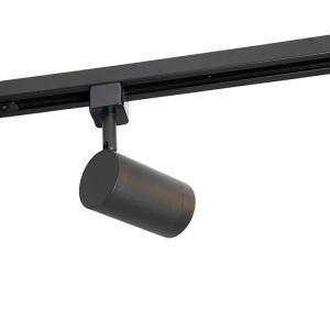 Schwarzes 1-Phasen-Schienensystem Jeana mit einem Spot. Modernes Design für Lampen & Leuchten.