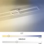 Moderne LED-Deckenleuchte Iven aus Stahl, 110x25 cm, mit CCT und Dimmfunktion.