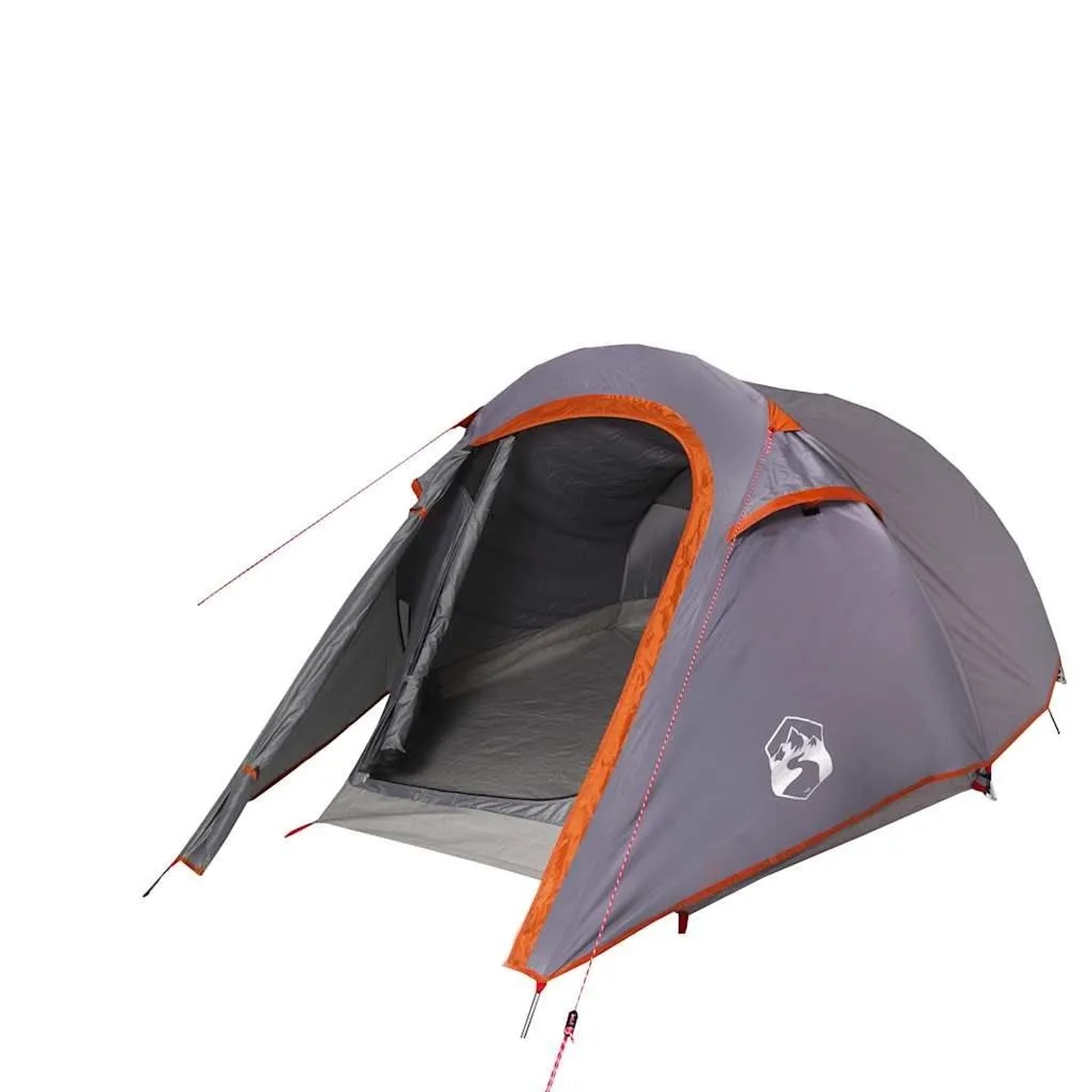 vidaXL Tunnelzelt 3 Personen Grau und Orange Wasserdicht 94602