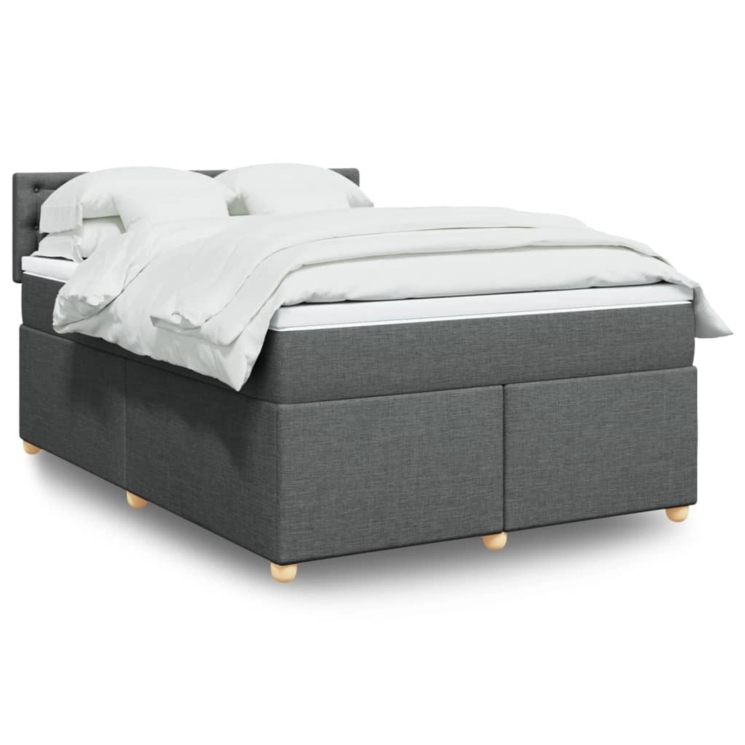 vidaXL Boxspringbett mit Matratze Dunkelgrau 160x200 cm Stoff 3289046 günstig online kaufen