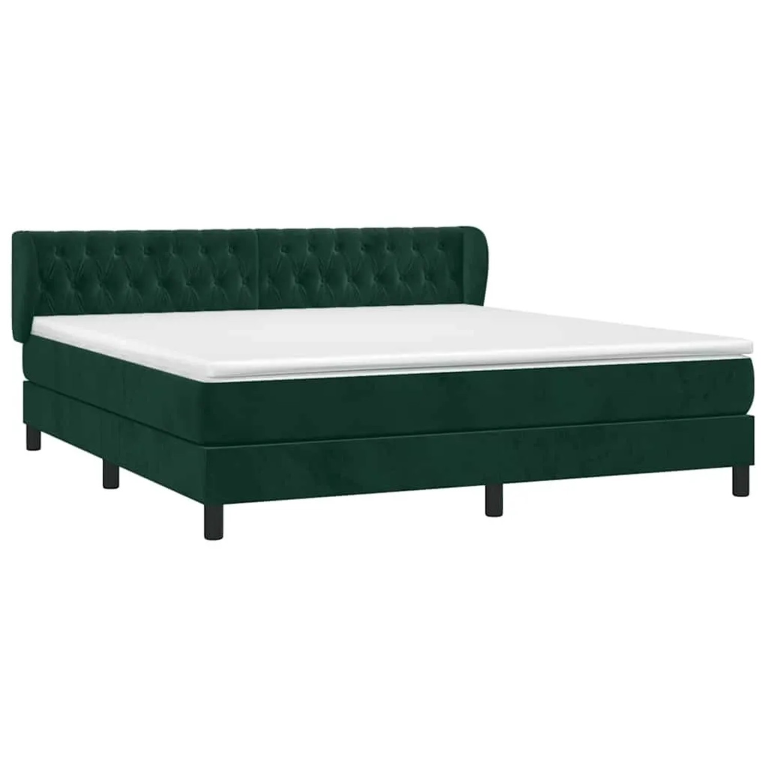 vidaXL Boxspringbett mit Matratze Dunkelgrün 180x200 cm Samt 3127688 günstig online kaufen